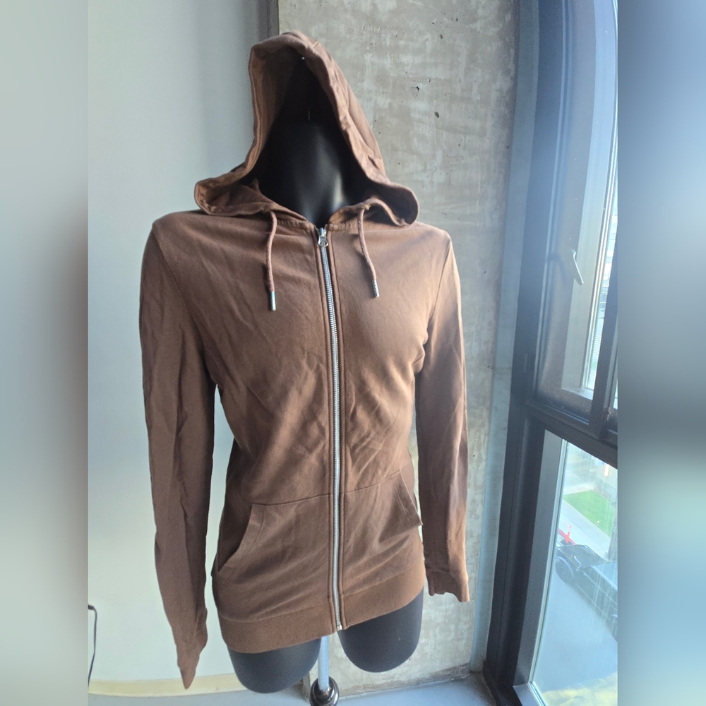 ASOS Design brown zip-up hoodie sz M